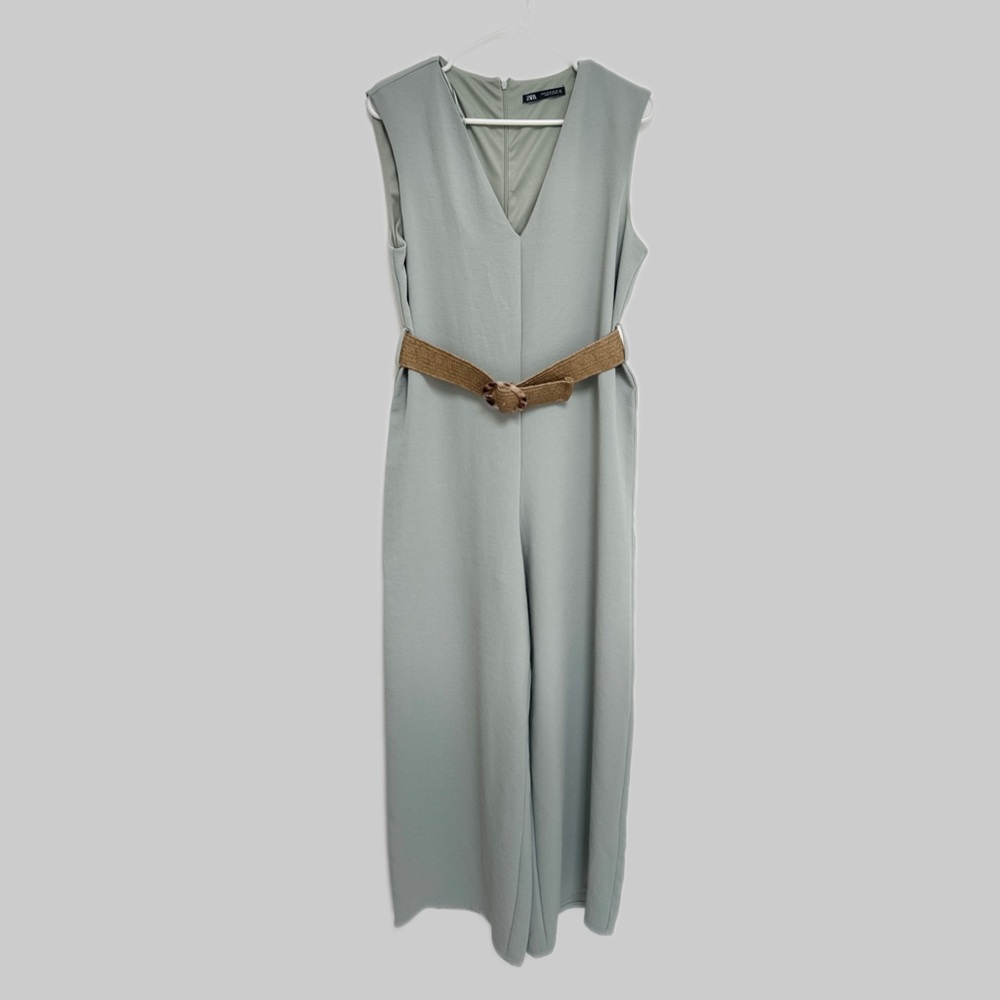 Pre-owned Zara Gray Jumpsuit with Belt